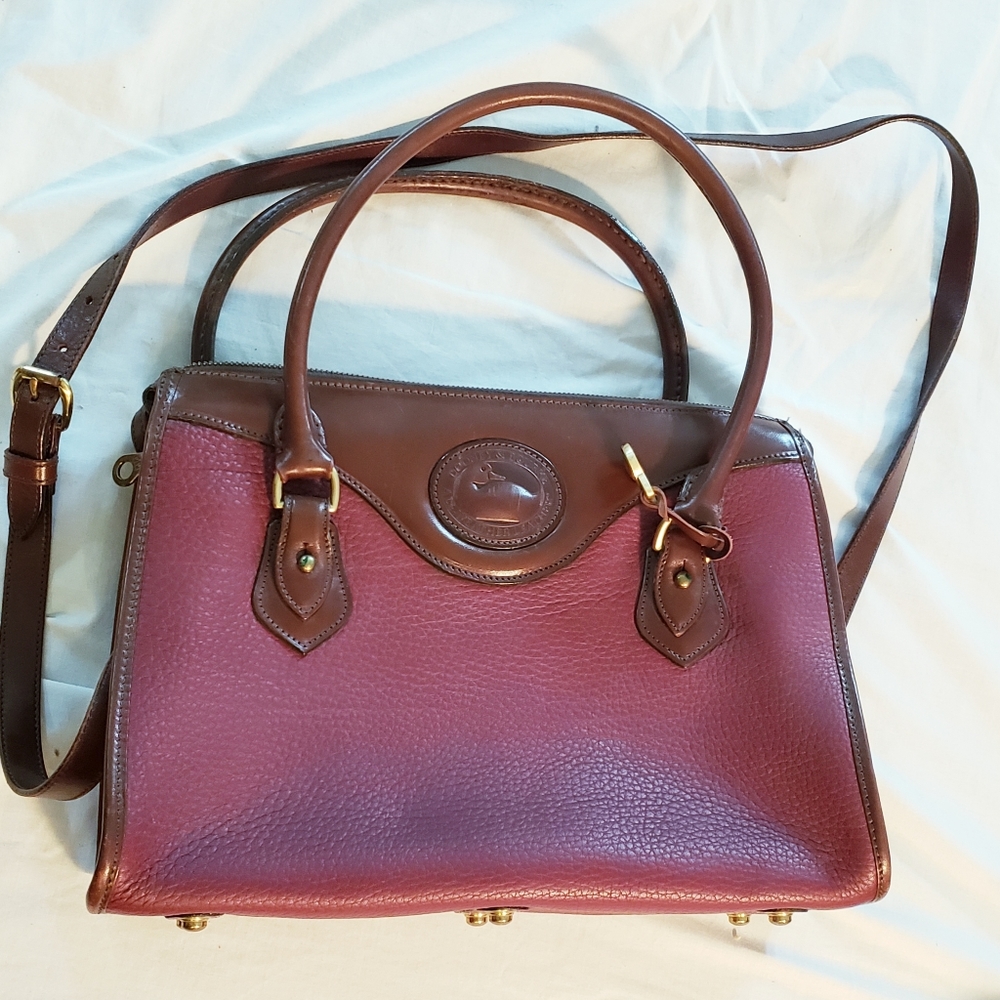 Dooney & Bourke Satchel Purse Brown Burgundy